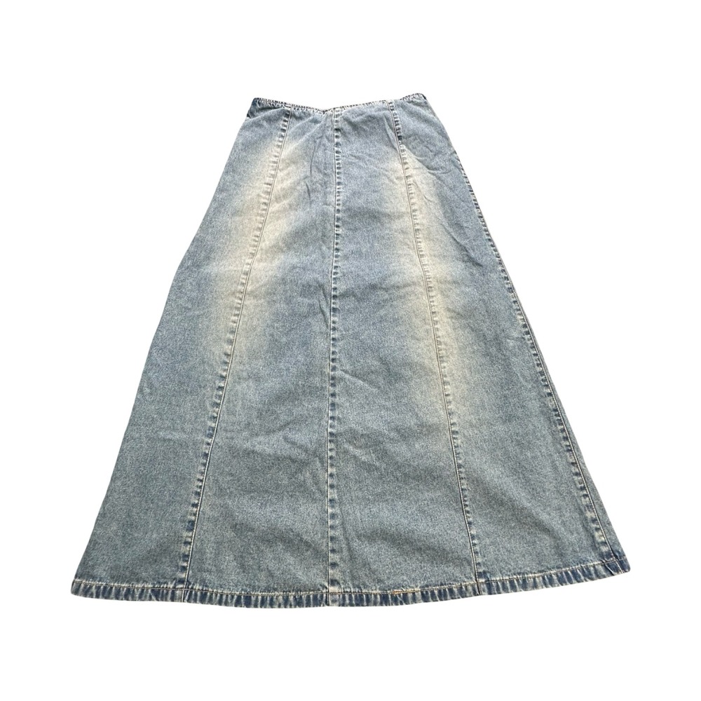 Tommy Jeans Denim Skirt Womens 11 32x37 Light Wash Maxi Y2K 100% Cotton Western